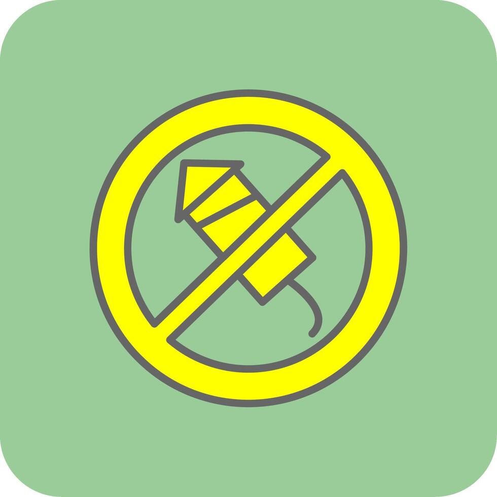 No Firework Filled Yellow Icon vector