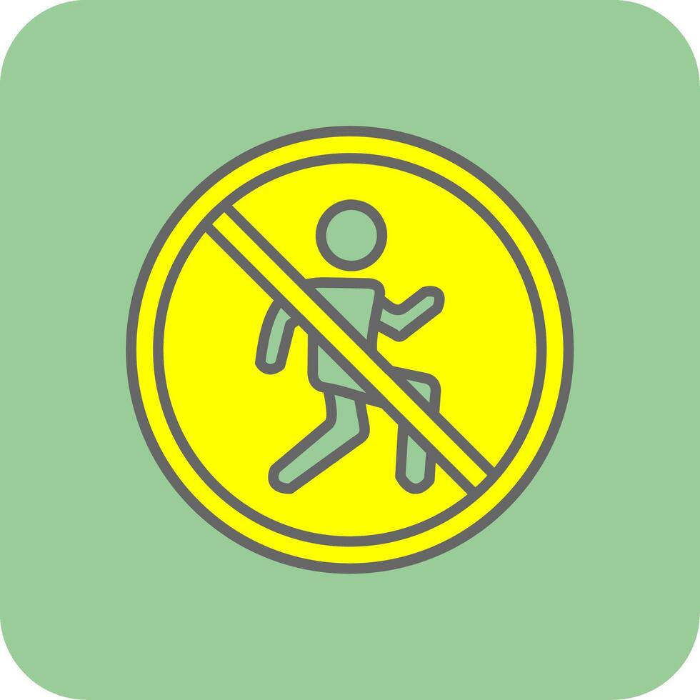 Prohibited Sign Filled Yellow Icon vector