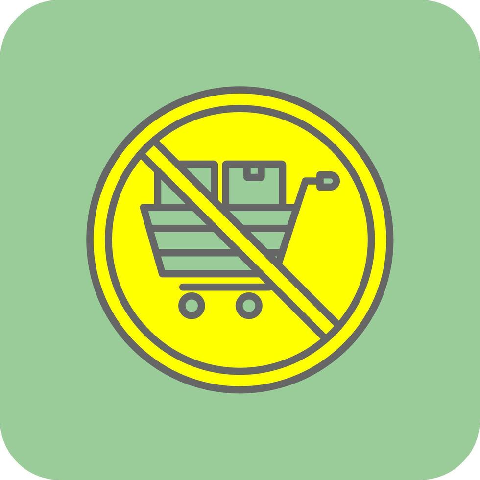 Prohibited Sign Filled Yellow Icon vector