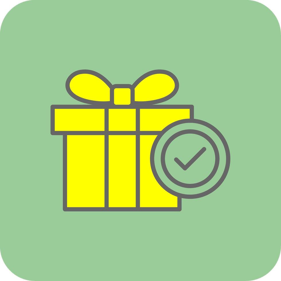 Present Filled Yellow Icon vector