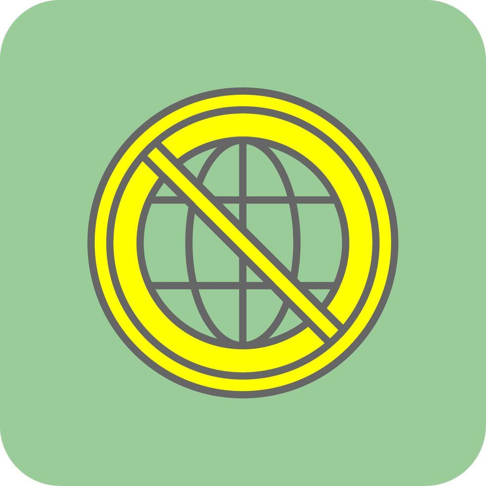 Prohibited Sign Filled Yellow Icon vector