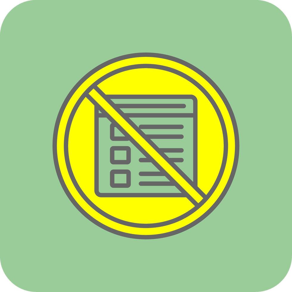 Prohibited Sign Filled Yellow Icon vector