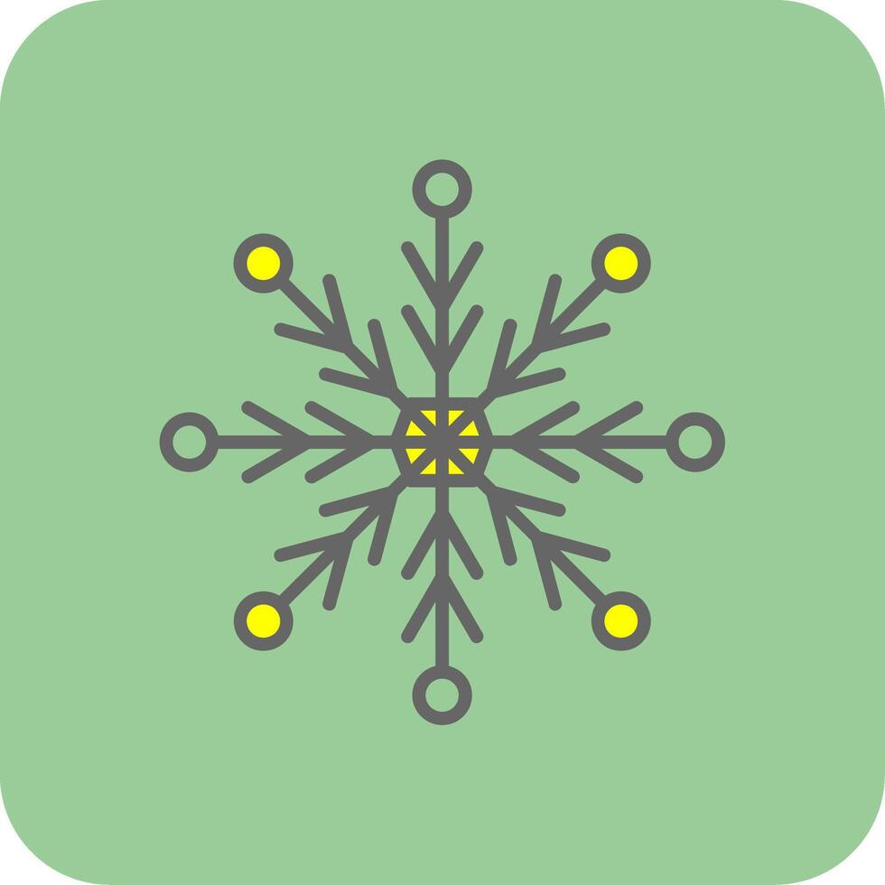 Snowflake Filled Yellow Icon vector