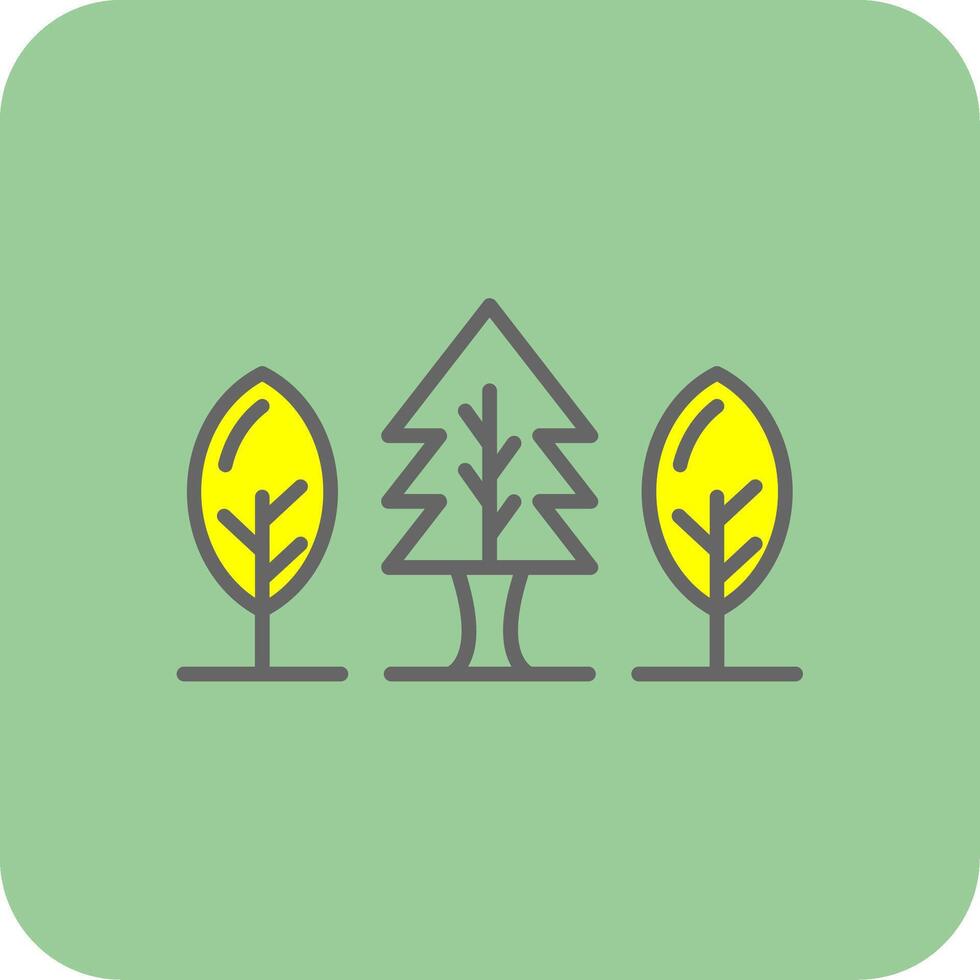 Forest Filled Yellow Icon vector