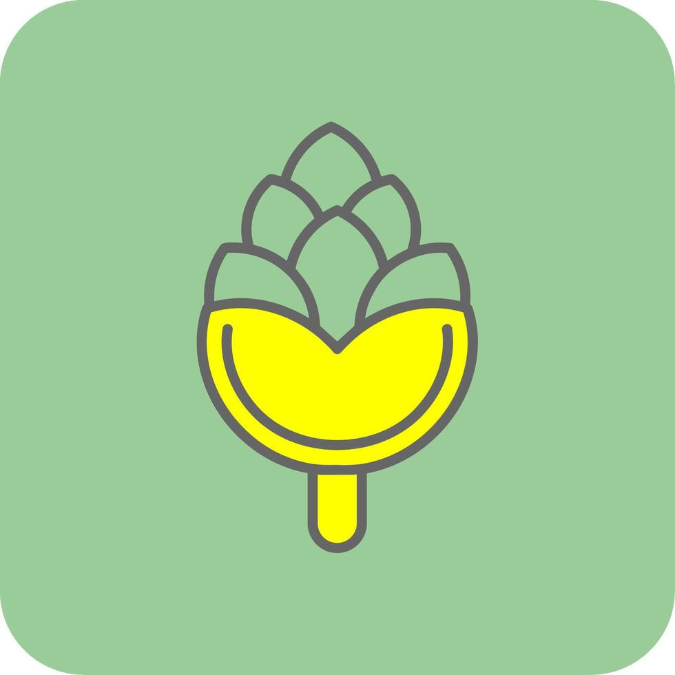 Pine Cone Filled Yellow Icon vector