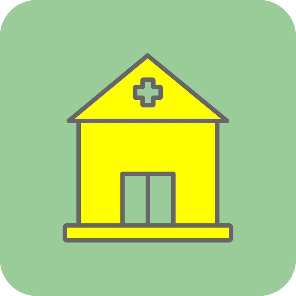 Building Filled Yellow Icon vector