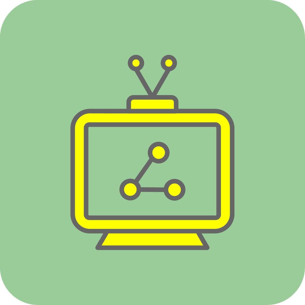 Television Filled Yellow Icon vector