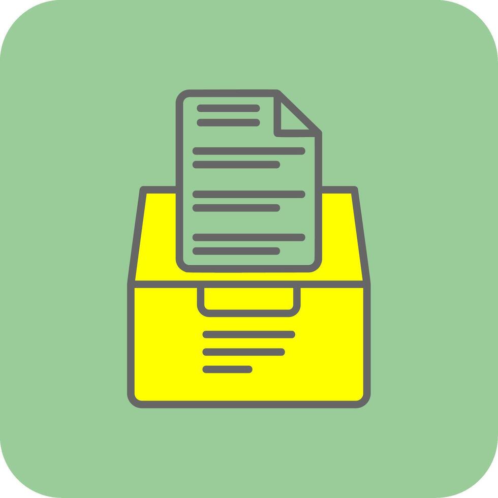 Document File Filled Yellow Icon vector