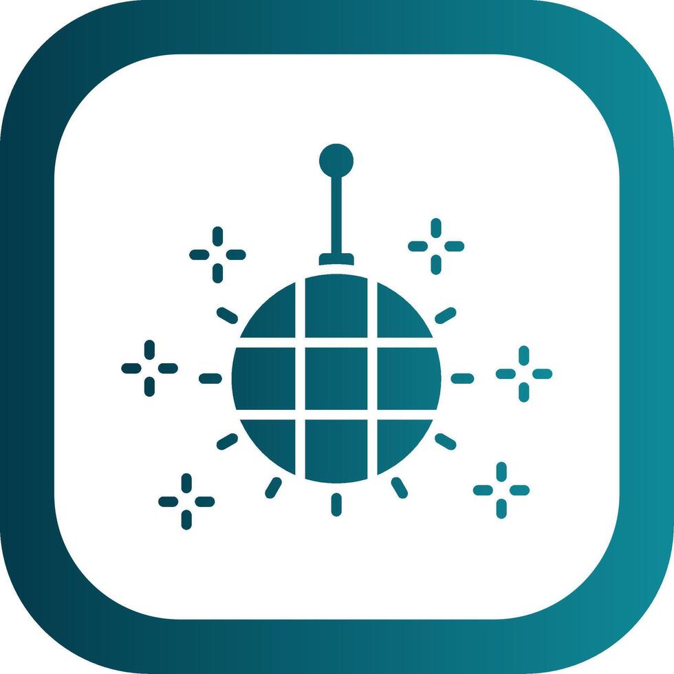Disco Ball Glyph Gradient Corner Icon vector