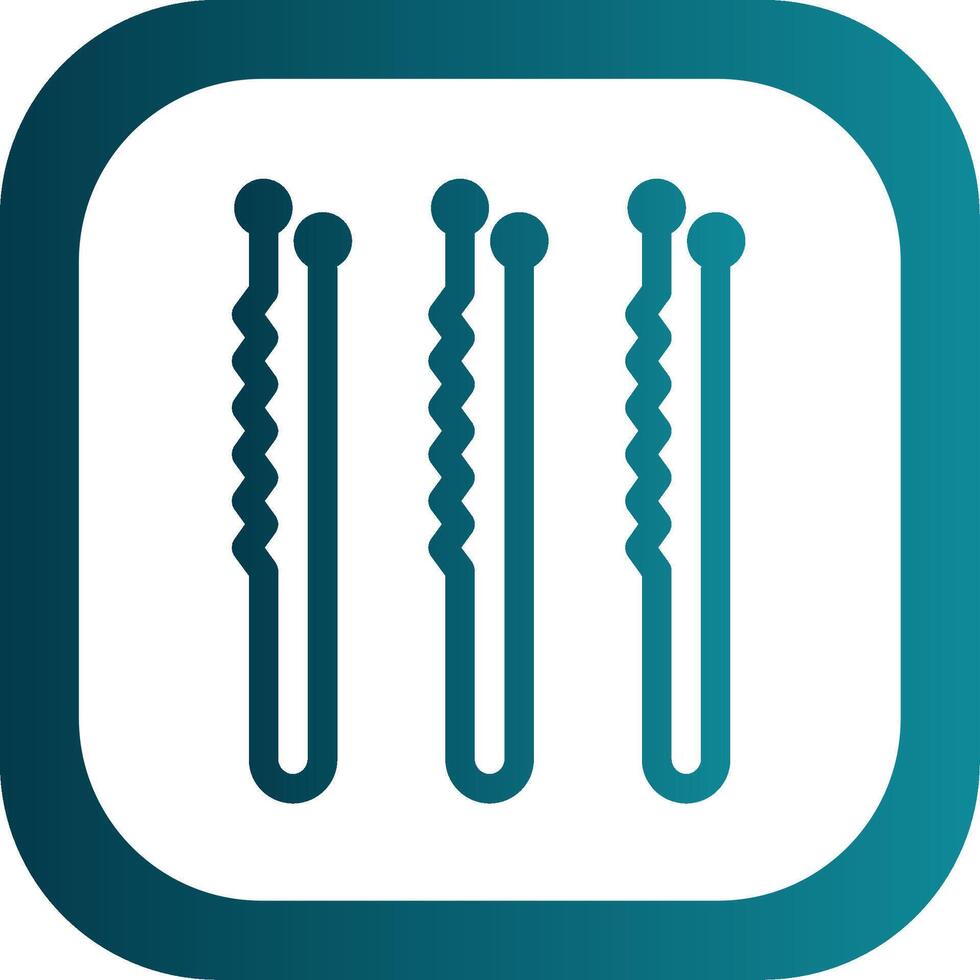 Bobby Pin Glyph Gradient Corner Icon vector