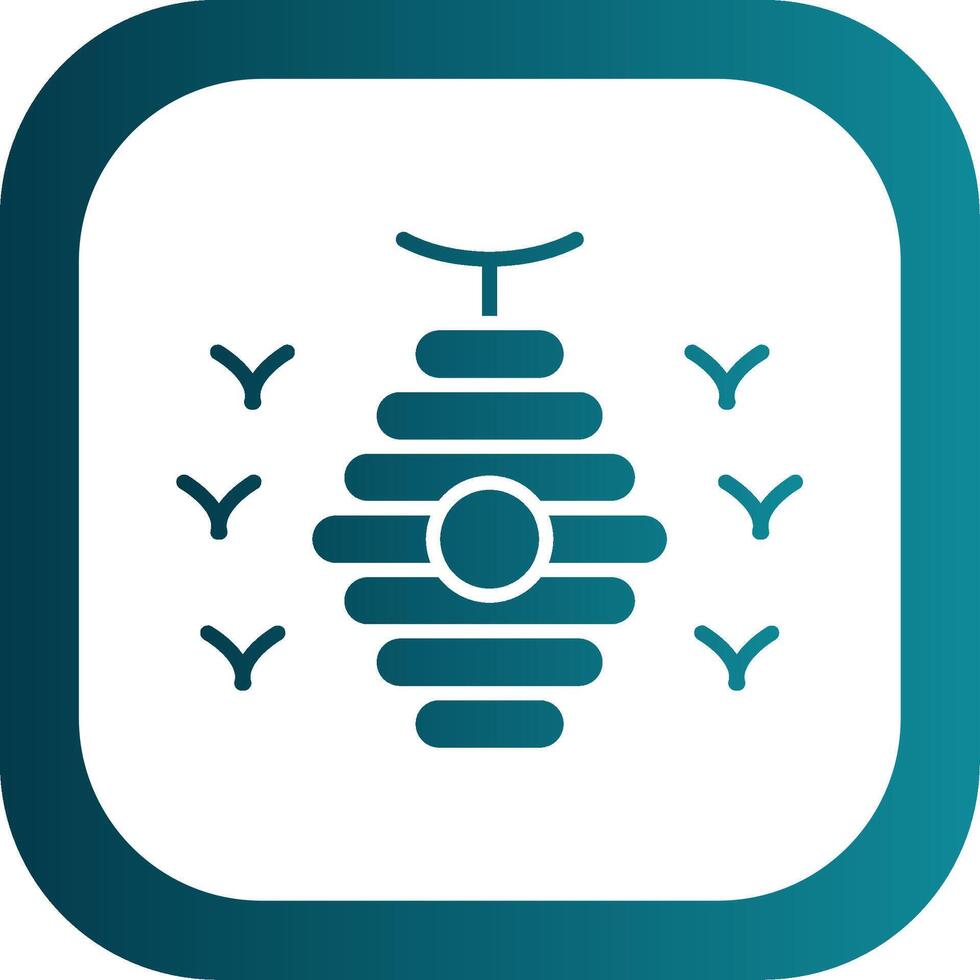 Bee Hive Glyph Gradient Corner Icon vector