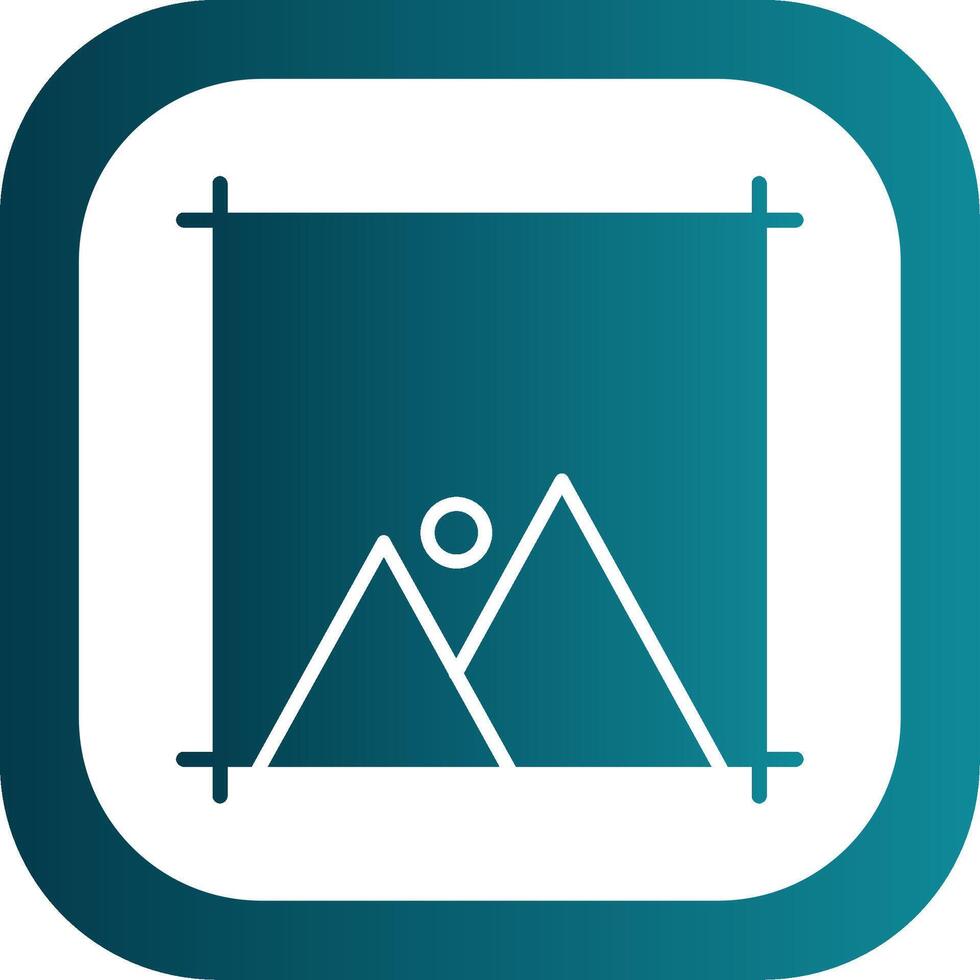 Crop Glyph Gradient Corner Icon vector