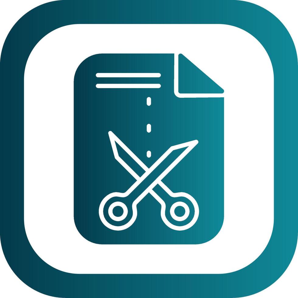 Cutting Glyph Gradient Corner Icon vector