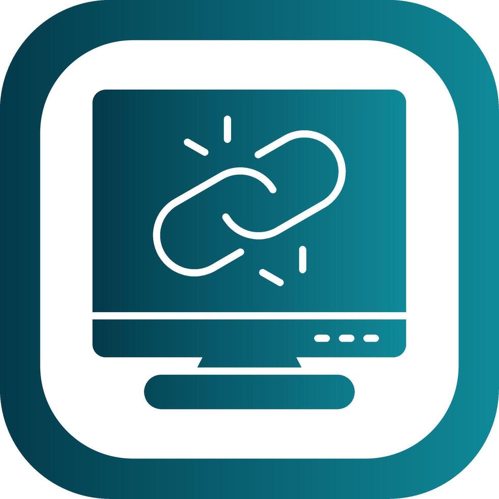 Unlink Glyph Gradient Corner Icon vector