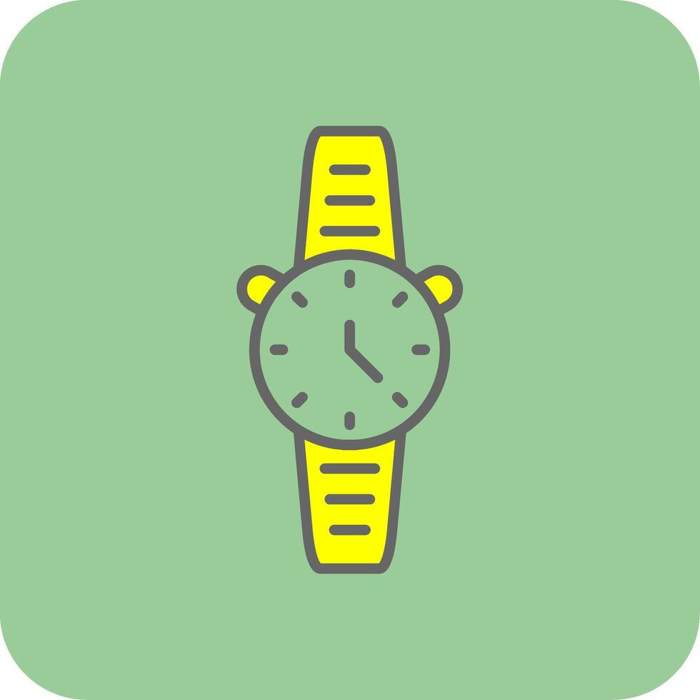 reloj lleno amarillo icono vector