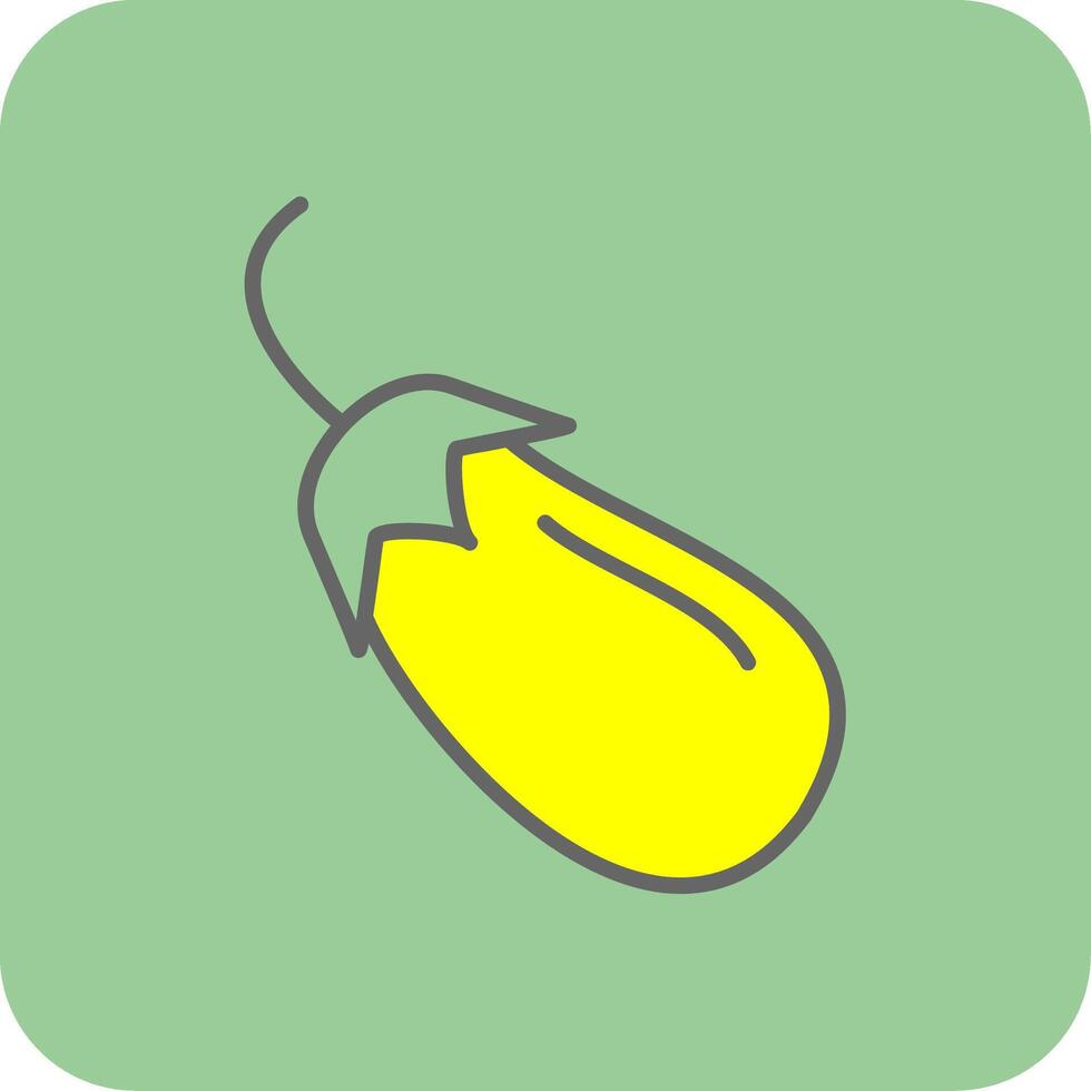Brinjal Filled Yellow Icon vector