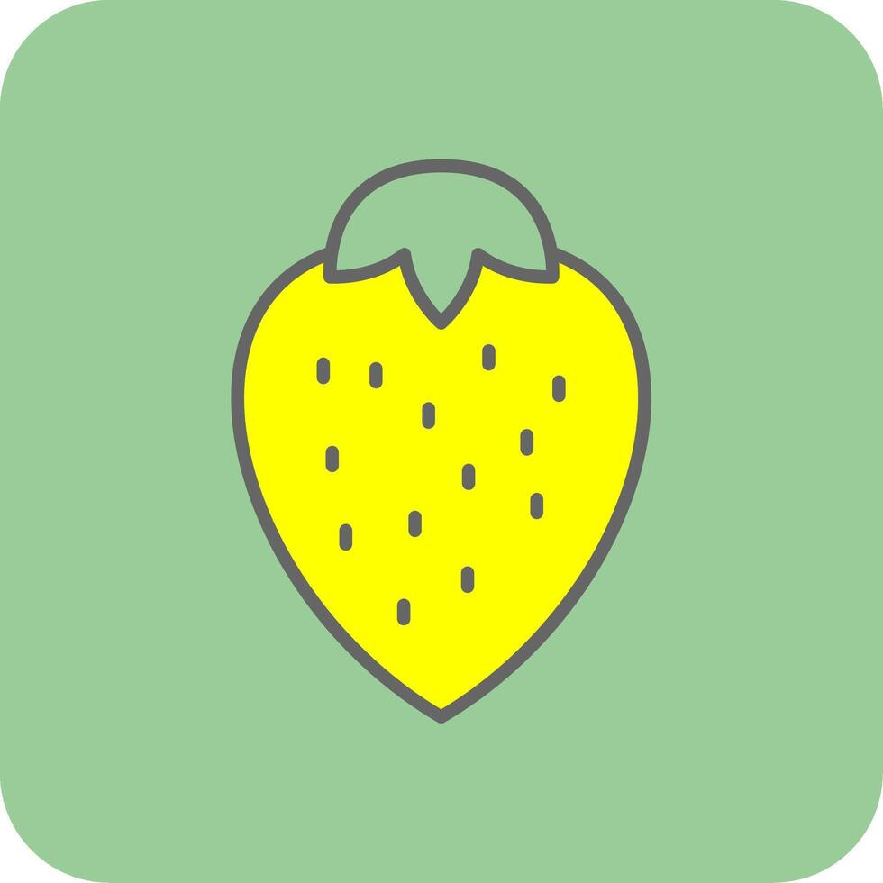 fresas lleno amarillo icono vector