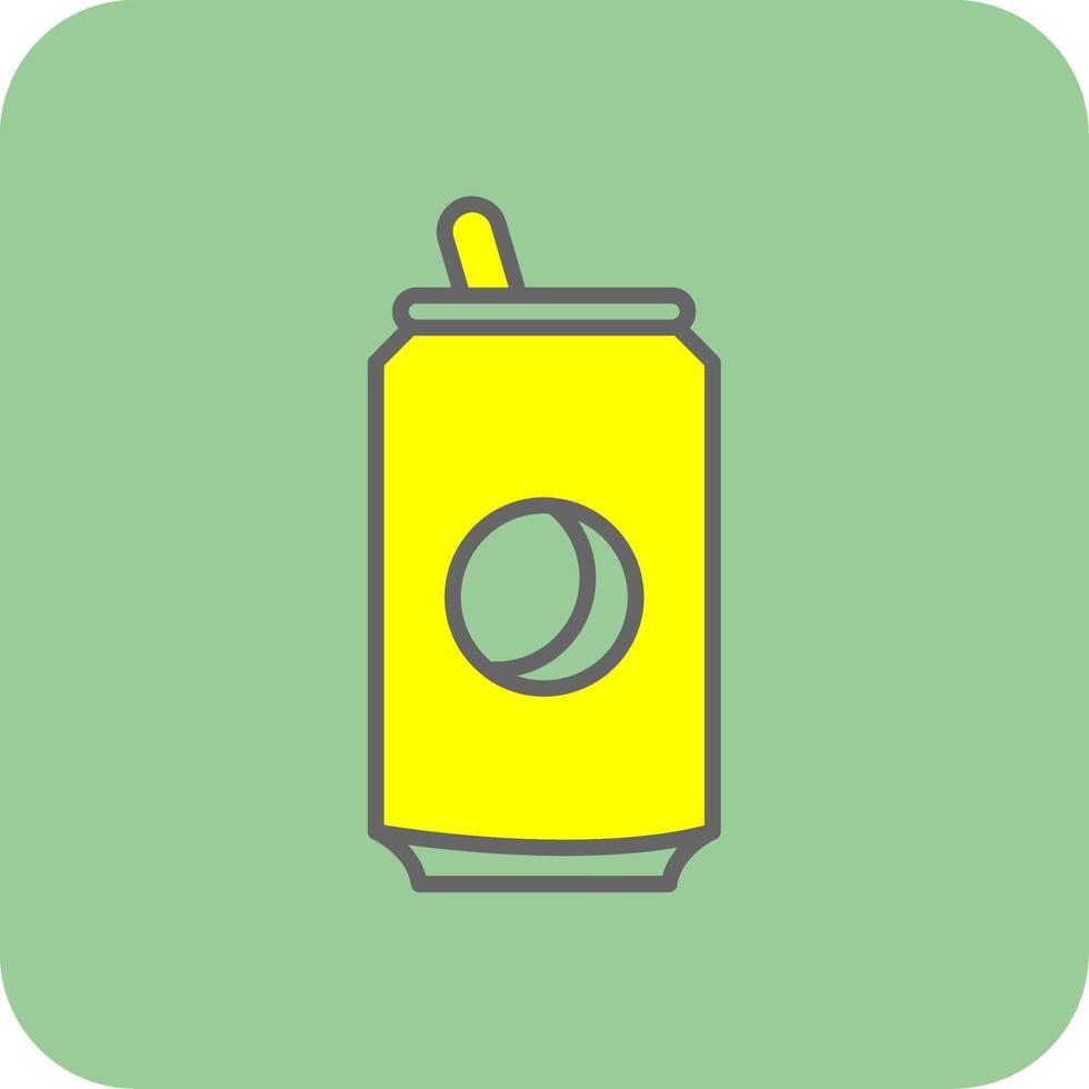 Soda Can Filled Yellow Icon vector