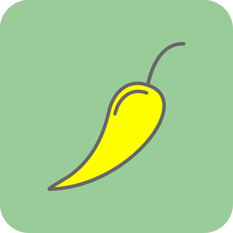 Chilli Filled Yellow Icon vector