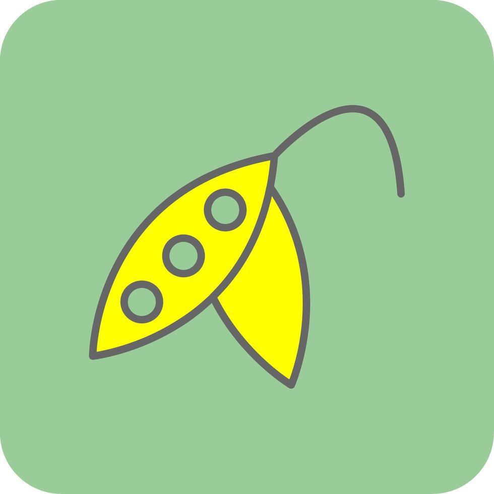 Pea Filled Yellow Icon vector