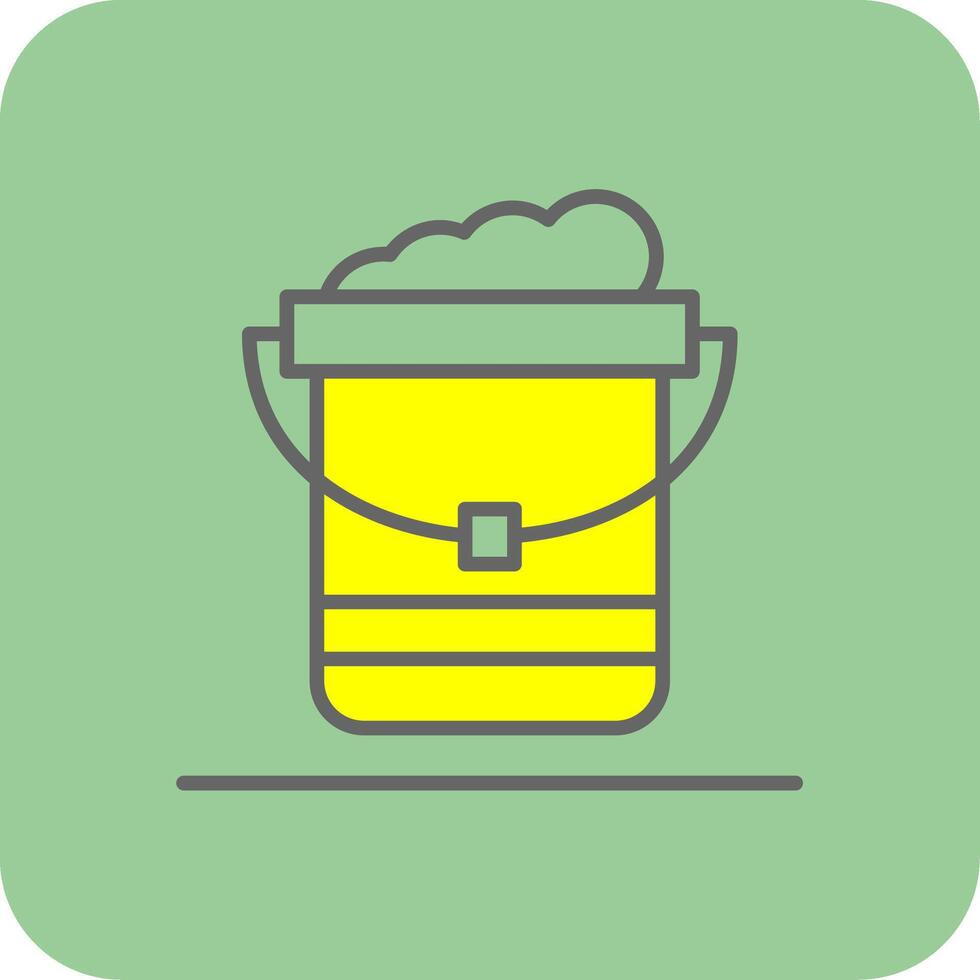 Pail Filled Yellow Icon vector