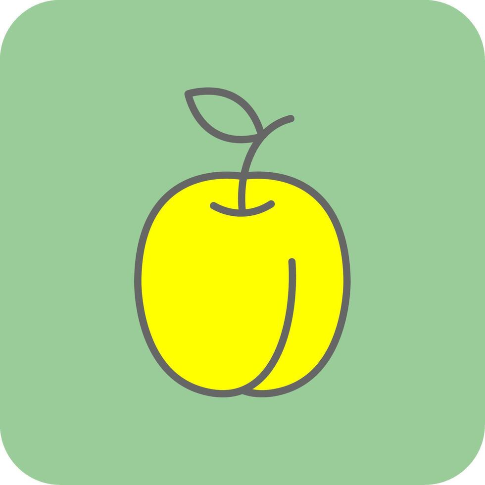 Plums Filled Yellow Icon vector