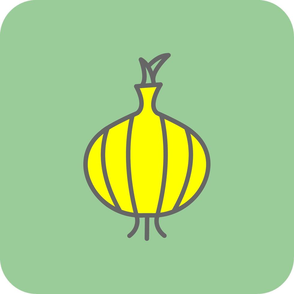 Onion Filled Yellow Icon vector