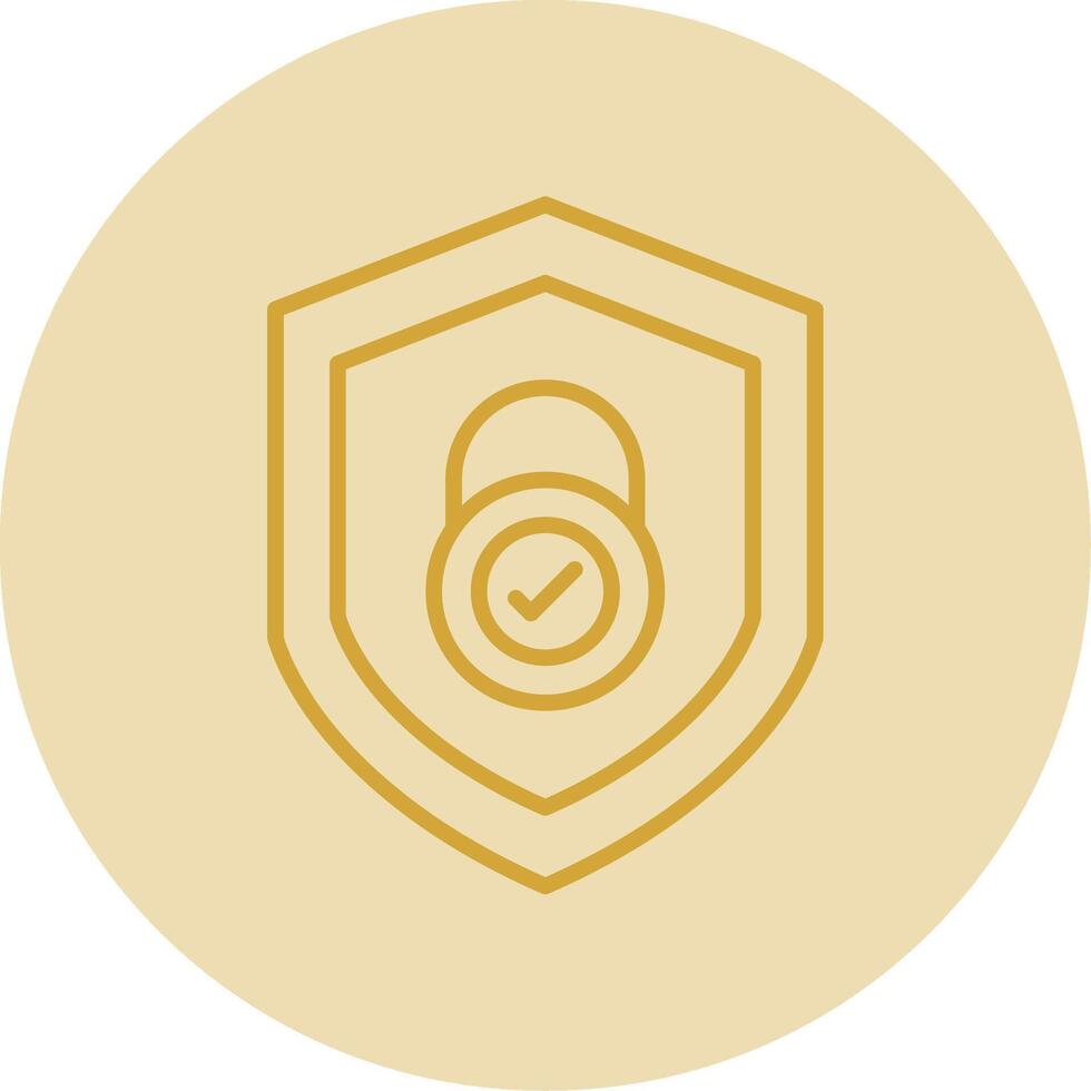 Security Check Line Yellow Circle Icon vector