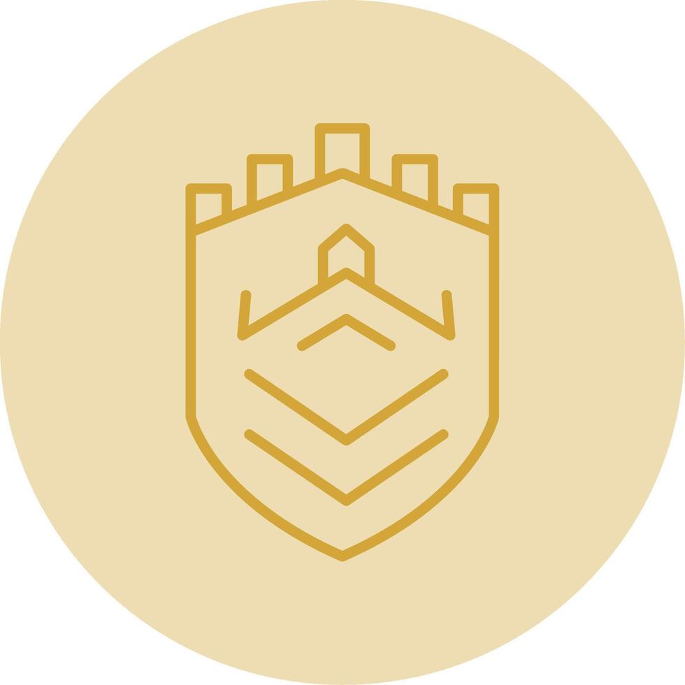 Security Castle Tech Line Yellow Circle Icon vector