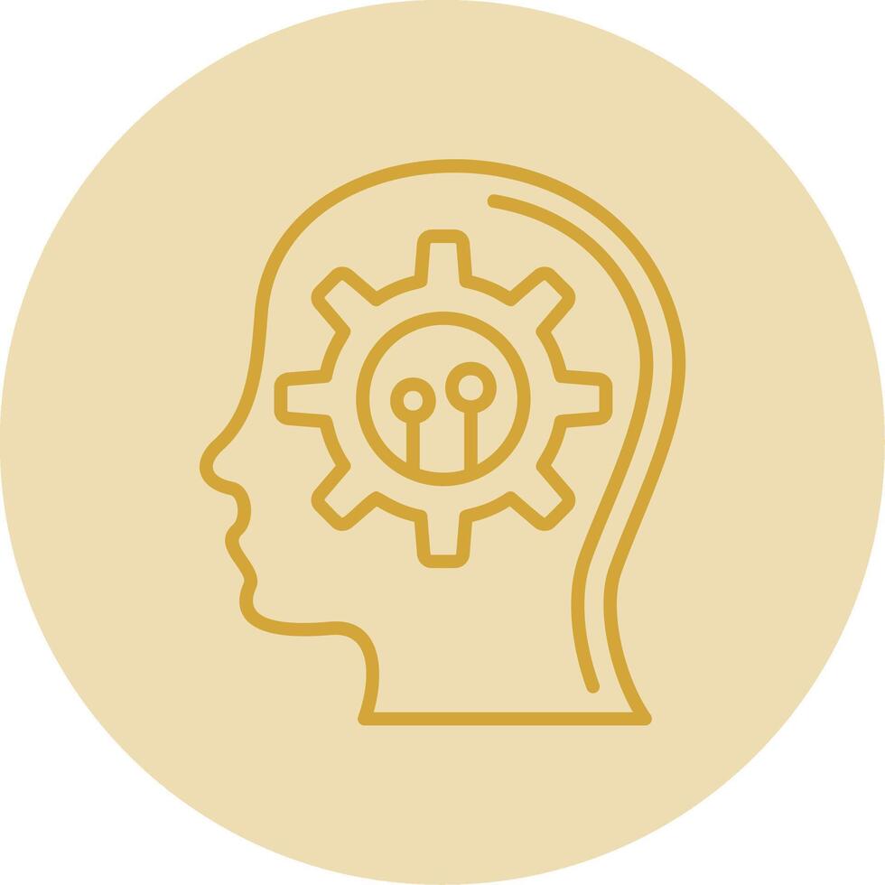 Mind Settings Line Yellow Circle Icon vector