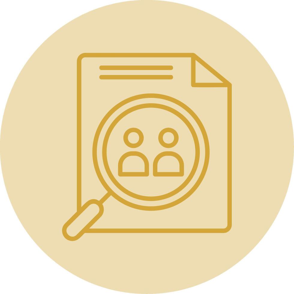 Team Search Line Yellow Circle Icon vector