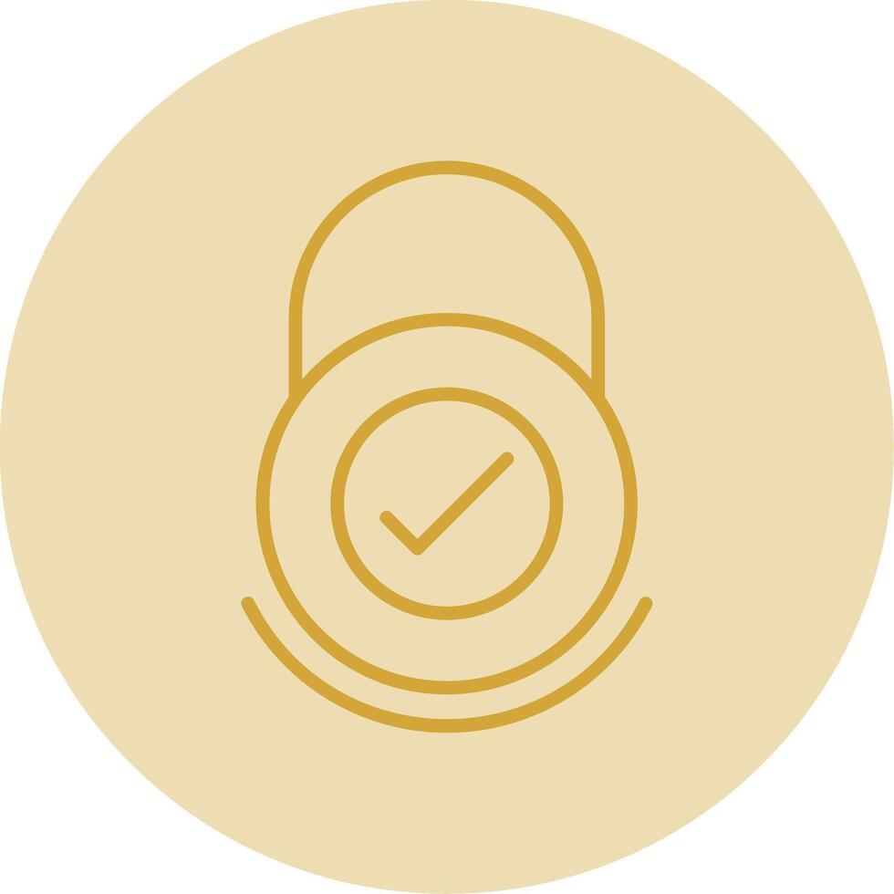 Security Check Line Yellow Circle Icon vector