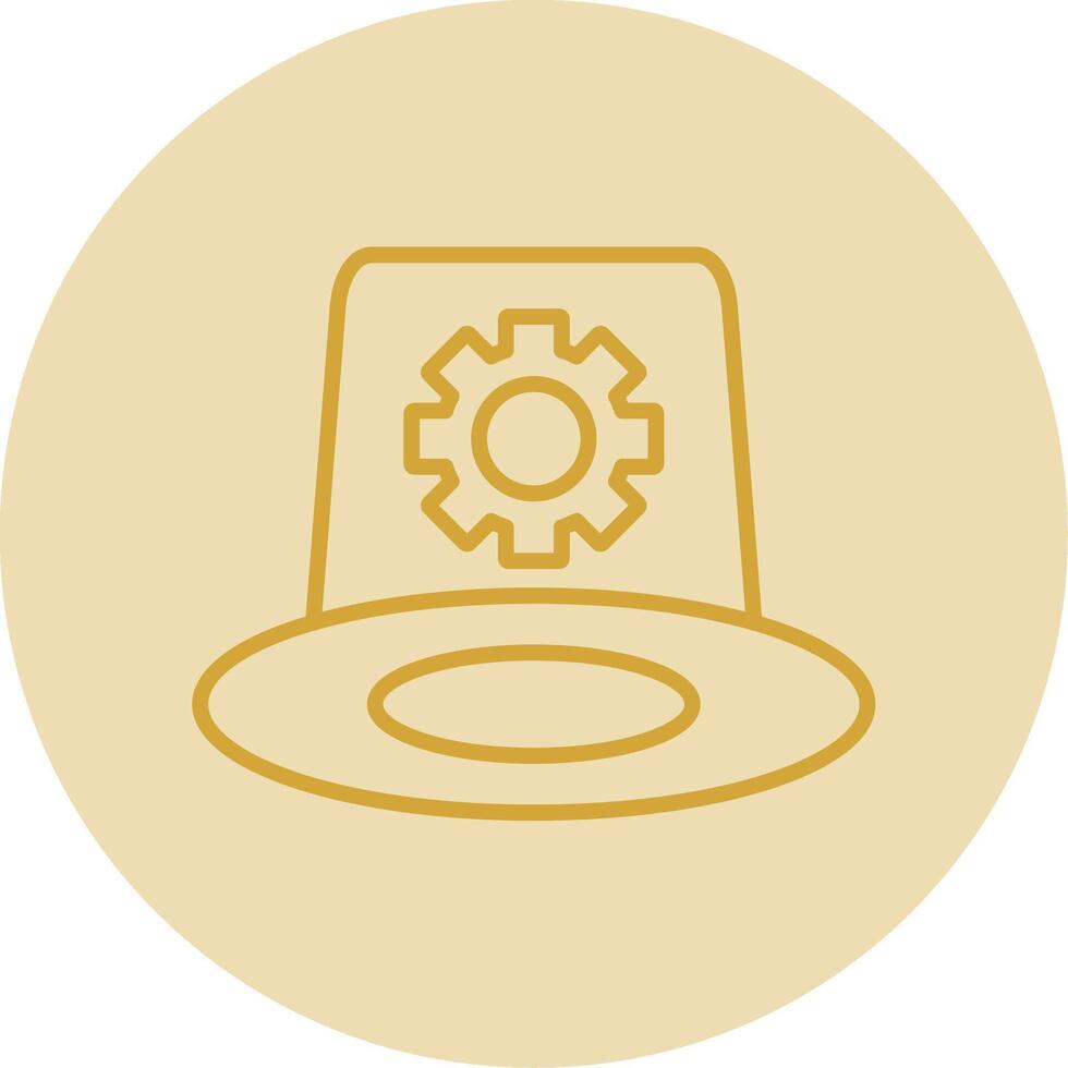 Whitehat Line Yellow Circle Icon vector