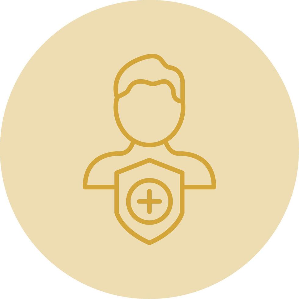 Security Admin Line Yellow Circle Icon vector