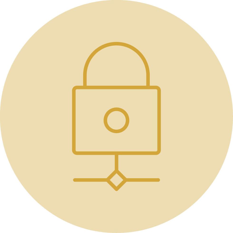 Multikey Security Line Yellow Circle Icon vector
