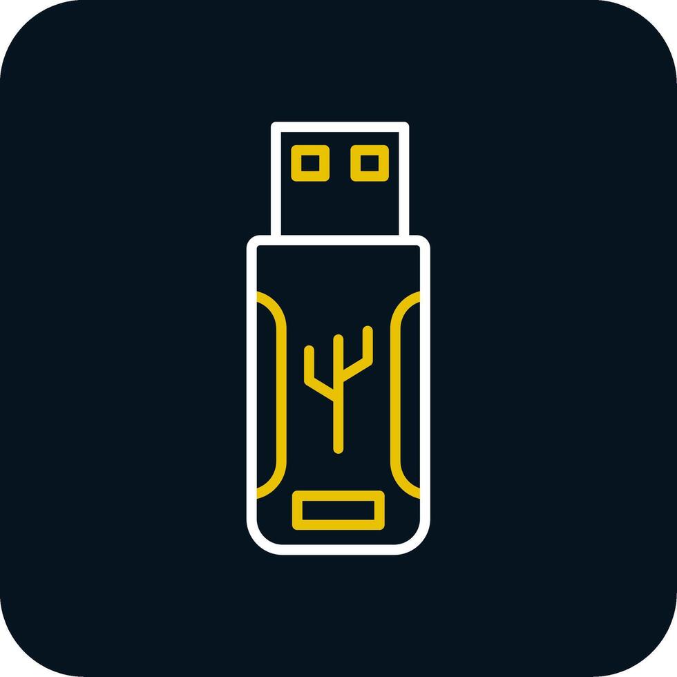 Flash Drive Line Red Circle Icon vector