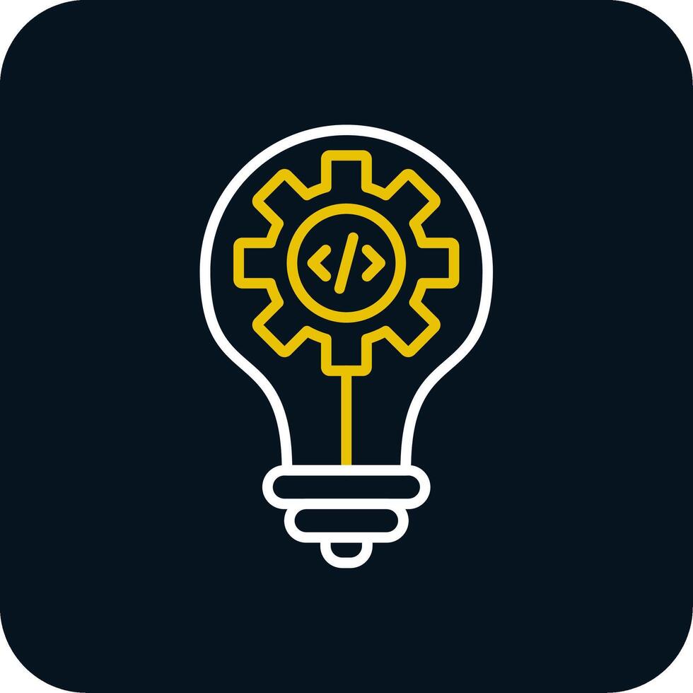 Idea Line Red Circle Icon vector