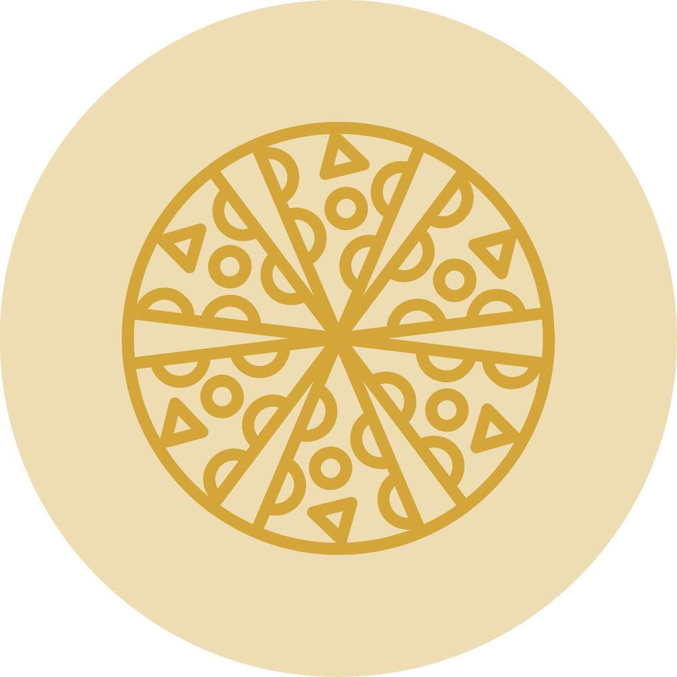 Pizza Line Yellow Circle Icon vector