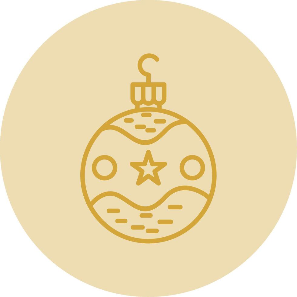 Bauble Line Yellow Circle Icon vector