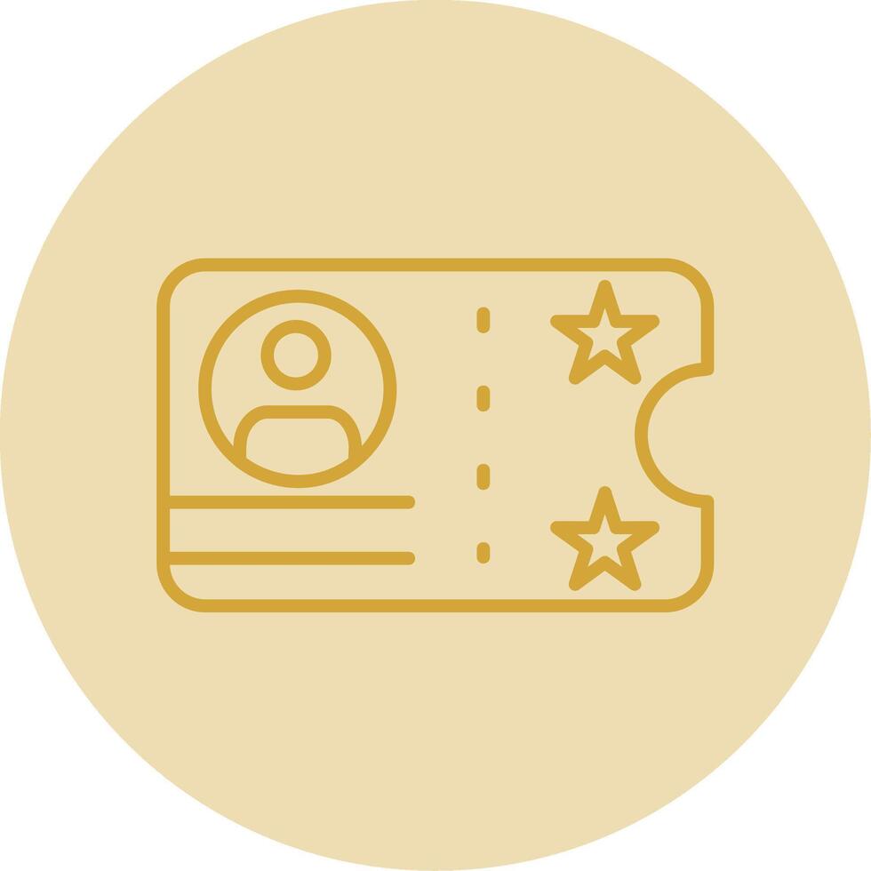 Ticket Line Yellow Circle Icon vector