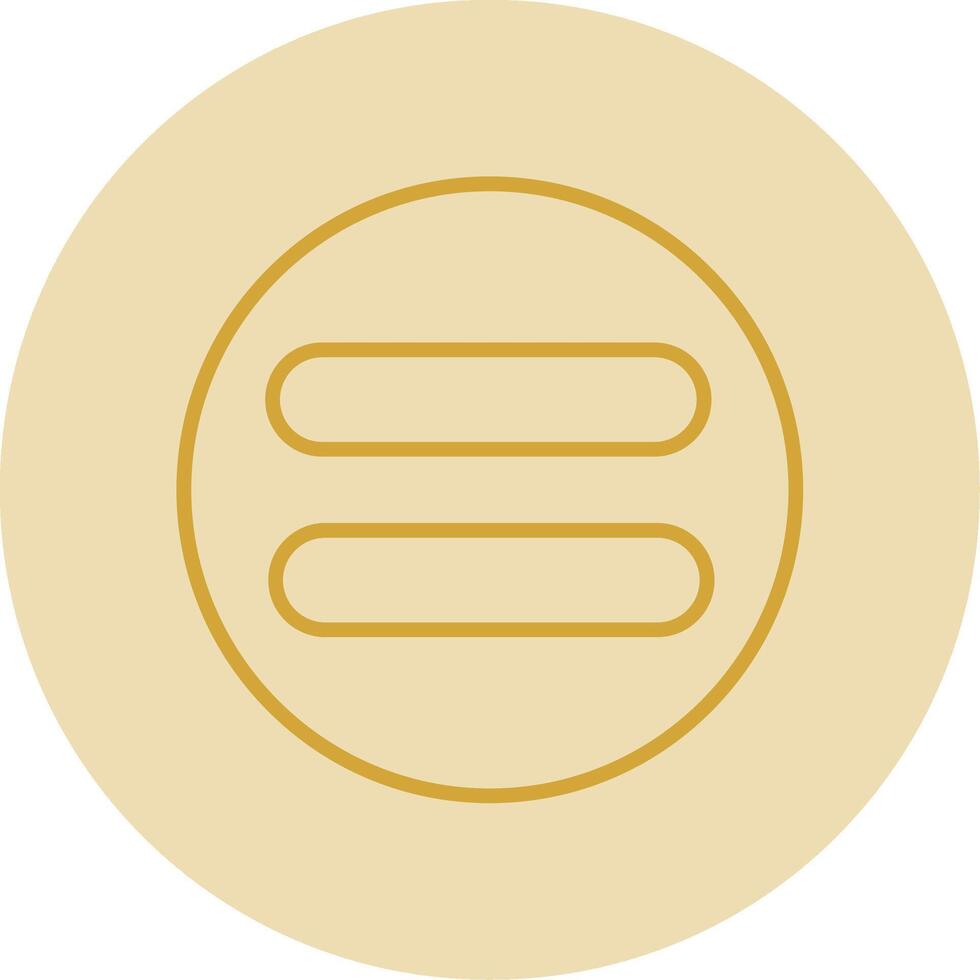 Equal Line Yellow Circle Icon vector