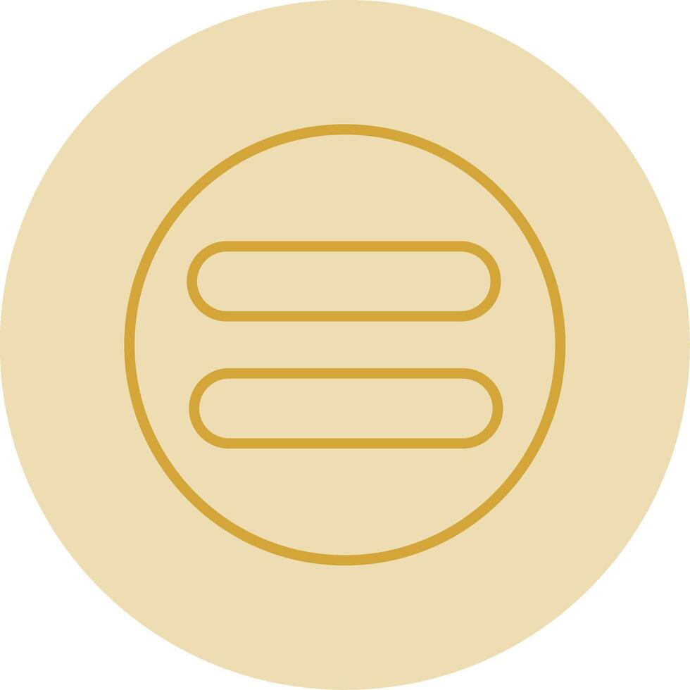 Equal Line Yellow Circle Icon vector