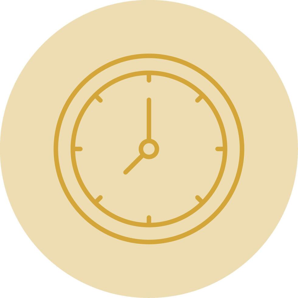 Clock Line Yellow Circle Icon vector