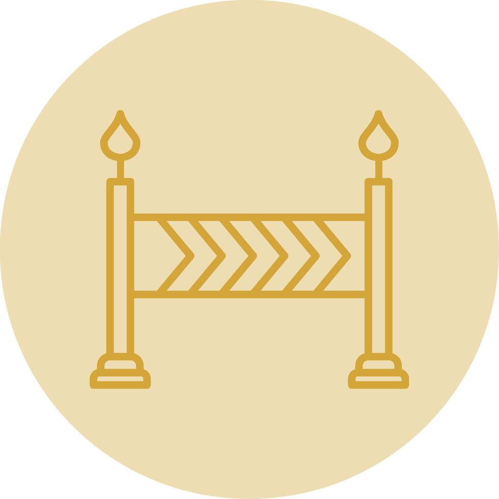 Barrier Line Yellow Circle Icon vector