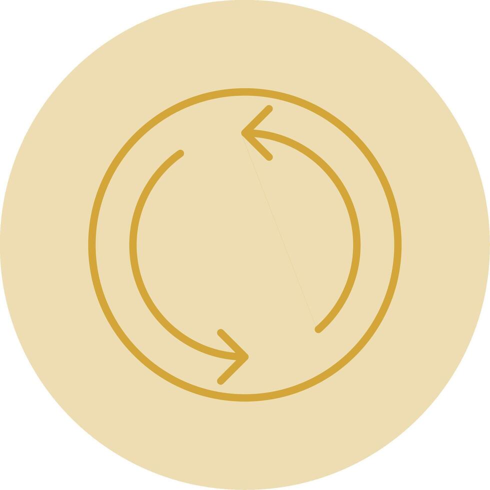 Repeat Line Yellow Circle Icon vector
