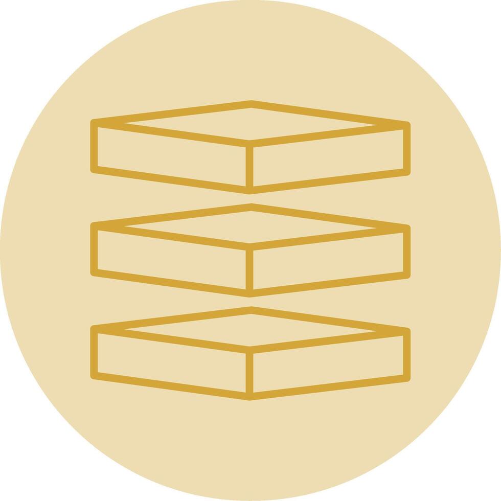 Layers Line Yellow Circle Icon vector