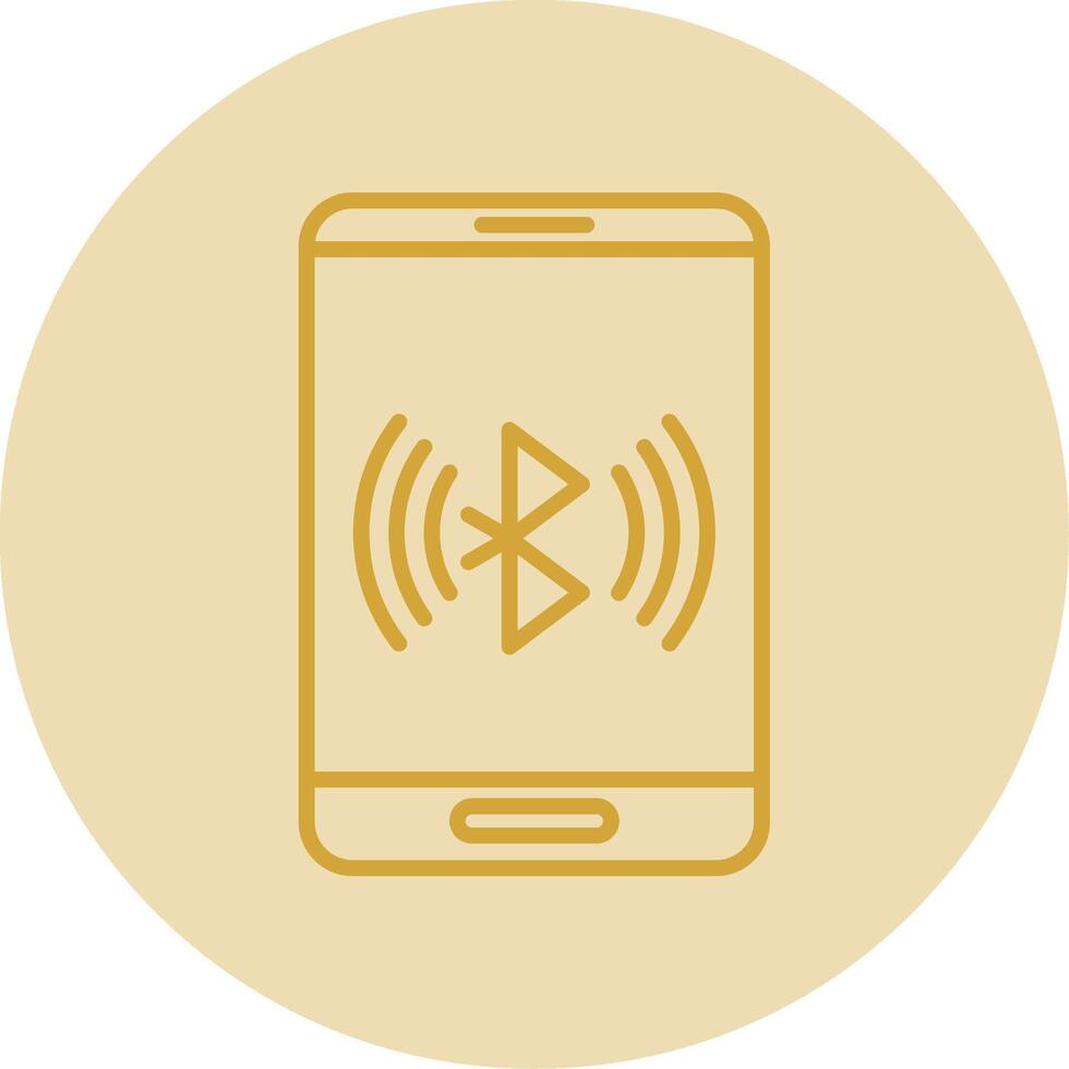 Bluetooth Line Yellow Circle Icon vector