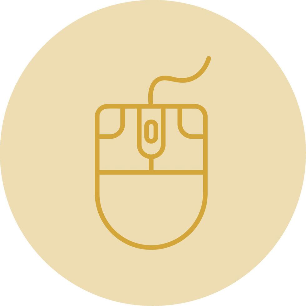 Mouse Line Yellow Circle Icon vector