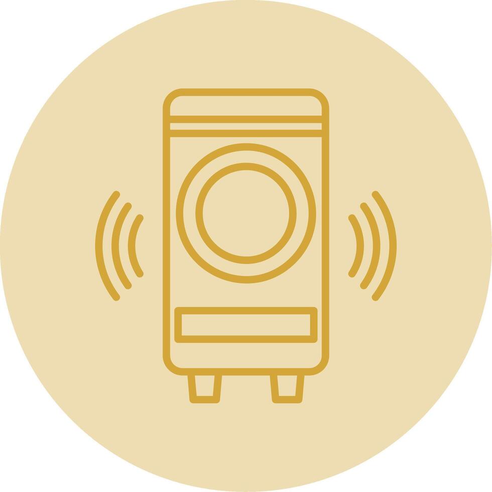Woofer Line Yellow Circle Icon vector