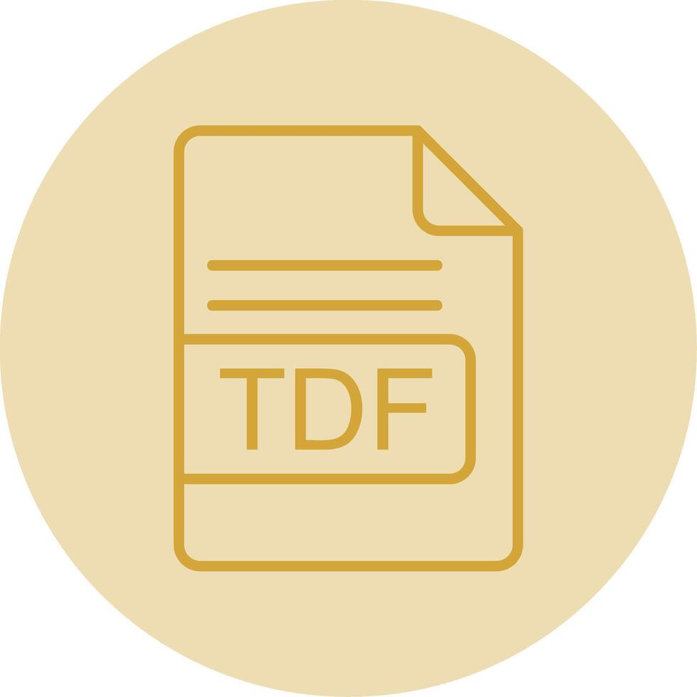 TDF File Format Line Yellow Circle Icon vector